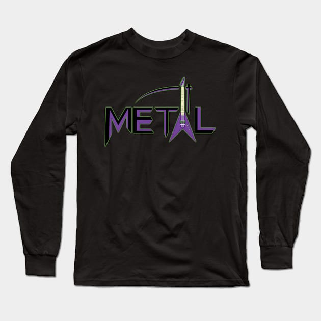 Joker Metal Guitar Long Sleeve T-Shirt by RedBat